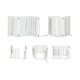 Freestanding 6-panel dog gate in white, featuring 4 support feet for stability, ideal for stairs and play areas.